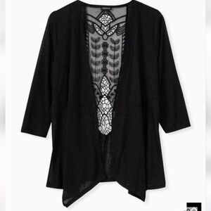 Torrid Slub 3/4 Sleeve Lace Back Sweater Size 3